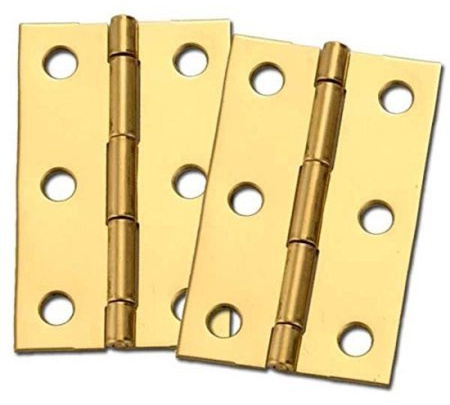 National Hardware Door Hinges Classic - Polished Brass, Surface Mount, 2 Count - 2-1/2 in x 1-9/16 in