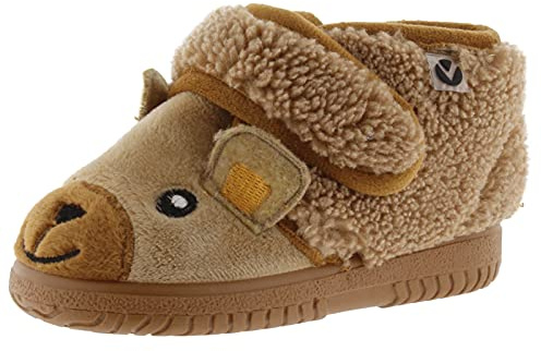 VICTORIA - Bota Velcro Animales, Zapatillas Bajas Unisex bebé, Marrón (Camel), 20 EU
