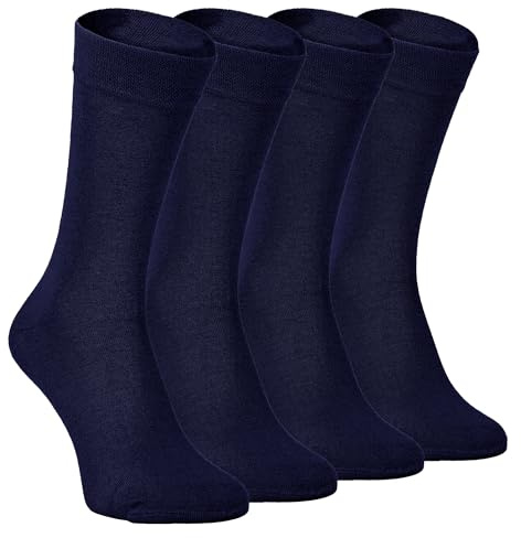 Sock Snob - 4 Pairs Bamboo Finely Knit Thin Super Soft Suit Socks for Men & Women