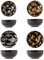 EeAaSsTy Ciotole per cereali Set di 8 ciotole per cereali, ciotole in plastica riutilizzabili lavabili in microonde e lavabili in lavastoviglie (nero, 11,6 cm)