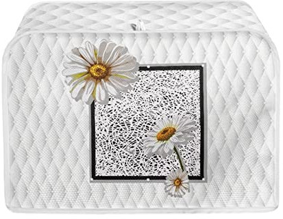 STUOARTE Universal Size 4 Slice Toaster Cover, Flower Daisy Print Toaster Appliance Dust-proof Cover For Kitchen Small Appliance Dust Cover and Fingerprint Protection, Machine Washable