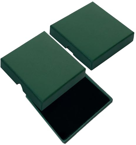 Caja de regalo pequeña, caja de regalo de joyería Kraft Cajas de regalo para exhibición de joyas Caja de regalo verde para collares, pulseras, pendientes, almacenamiento de joyas (8 * 8 * 1,5 cm)