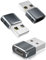 USBC Buchse zu USB Stecker Adapter, 3 Stück USB auf Typ C Adapter, USB-C Buchse zu A Stecker Ladegerät Netzteil Konverter Kompatibel mit MacBook, Notebook, Tablet, Smartphone, Airpods, Galaxy (Grau)
