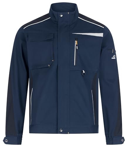 BWOLF Daytona Veste de Travail Homme Stretch + Coton Veste de Travail avec Coudes Renforcés et Nombreuses Poches, Bleu/Noir, XL