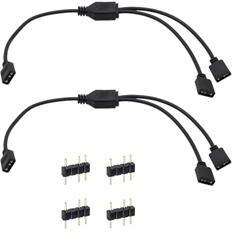 2 Piezas Cable Divisor ARGB 5V 3 Pines 1 a 2 Hembra, Conector Extensor para Ventiladores y Tiras LED RGB Direccionables, Adaptador Expansión Compatible con Placas Base Conector ARGB 3 Pines 5V 30 cm