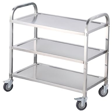 Commercial Cart Heavy Duty 3 -Tier -Küche Utility Trolley Mobile Multi -funktionale Servierwagen extra groß 3-Layer 95 * 50 * 93cm