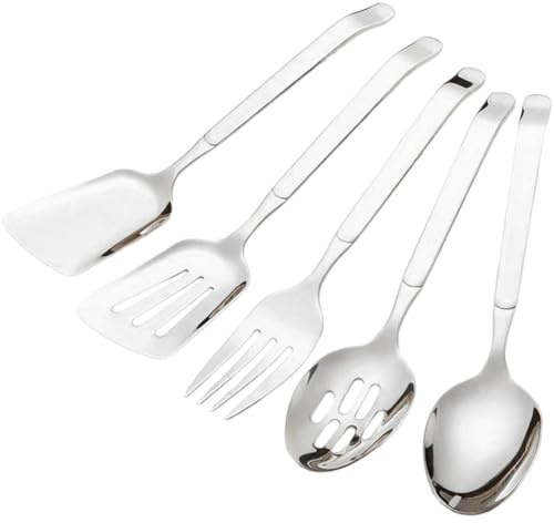 Brxmpn serveringsbestick-set av rostfritt stål, bärbara köksredskap, värmebeständiga köksbestick för fester, banketter och familjefester