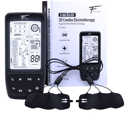 FITEM - Électrostimulateur Musculaire - Technologie 3D Unique - TENS/EMS/MASS - 42 Programmes - Soulagement Douleur, Renforcement & Récupération Musculaire - Dispositif Médical CE IIa - Rechargeable