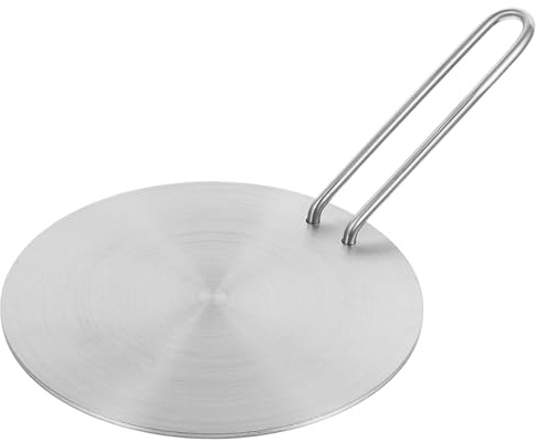DRESSOOS Adattatore per Piano Cottura a Induzione 18 Cm in Metallo Manico Removibile, Diffusore di Calore per Fornelli a Gas e Induzione, Piastra di Cottura Versatile per Cucina Efficiente