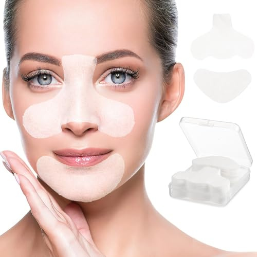 200 Pcs T Zone Cotton Pads for Chin and Cheeks White | Comfortable Skincare Routine Patches, Wide Application for Most People, Cotton Material