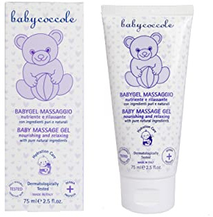 Babycoccole BABY GEL MASSAGGIO con Olio di Mandorla per Neonati e bambini. Idratante e Rilassante. Dermatologicamente Testato, Per Pelli delicate. Ingredienti Puri, Naturali di Origine Vegetale - 75ml