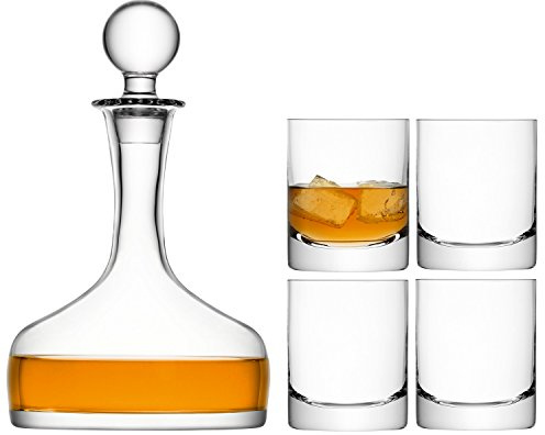 LSA International Bar Whisky Set 1.6L/250ml Clear| 1 Unit | Mouthblown & Handmade Glass | BR28