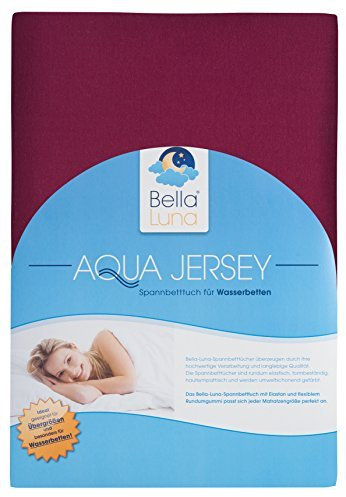 Bella Luna - Spannbettlaken 180x200cm für Boxspringbett auch passend für 200x200 cm / 200x210cm / 200x220cm Übergröße Jersey Bettbezug Baumwolle Elastan Bettlaken 180x200cm bis 200x220 cm - Bordeaux