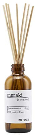 Meraki Nordic Pine Duftstäbchen | Duftender Diffuser | Raumduft mit 7 Stäbchen | Der Duft Diffuser verleiht Ihrem Raum einen köstlichen Duft und eine Atmosphäre | 120 ml
