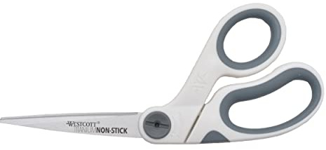 Westcott 8 Bent Titanium Bonded Non-Stick Craft Scissors with Adjustable Glide Feature (16374)