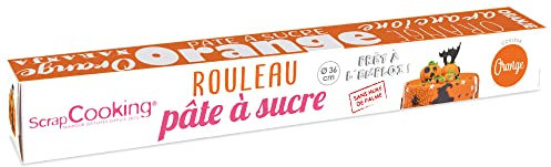 ScrapCooking - Rollfondant Orange ⌀ 36 cm - Fondant Weiß Ausgerollt 430 g - Tortendecke Fondantdecke Dekoration für Torten, Backen, Kuchen Geburtstag - Orange - 7267