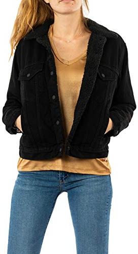 Levi's Ex-boyfriend Sherpa Trucker, Sherpa para Mujer, Forever Black, S
