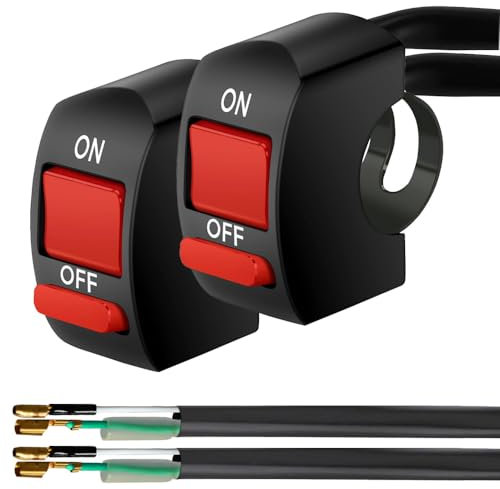 Gebildet 2pcs 22mm Universal Motorrad-Tuning-Teil Handle Schalter,ON/Off Schalter Motorrad Lenker Schalter