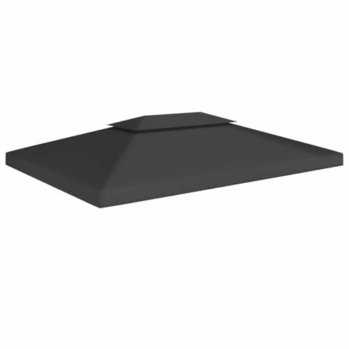 vidaXL Paviljongtak med ventilering 310 g/m² 4x3 m svart