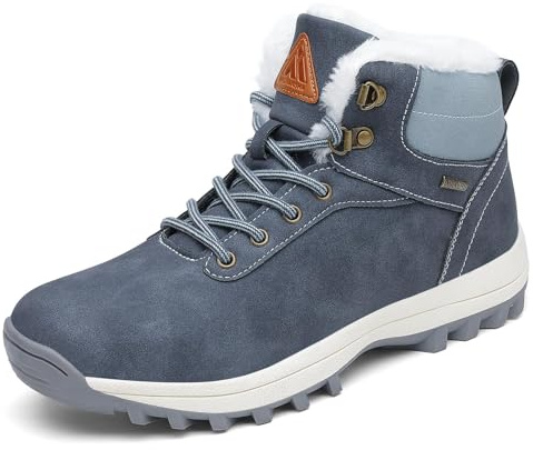 Mishansha Stivaletti Donna Invernali Scarpe Impermeabili Stivali Uomo Neve Scarponcini Comode Outdoor Scarponi Invernali Caldo Stivaletti Trekking Blu Scuro, Gr.41