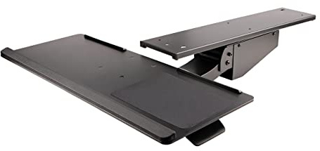 StarTech.com Under Desk Keyboard Tray - Full Motion & Height Adjustable Keyboard and Mouse Tray, 10x26 Platform - Ergonomic Desk Mount Computer Keyboard Tray with Mouse Pad & Wrist Rest (KBTRAYADJ2)