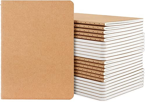 Yarotm A6 Notizbuch - 24er Pack Klein Liniert Notizblock mit Softcover - 30 Blatt Liniertes 100g Papier Journal Pocket Notebook 10x14cm - Kraft Einband Notizheft A6