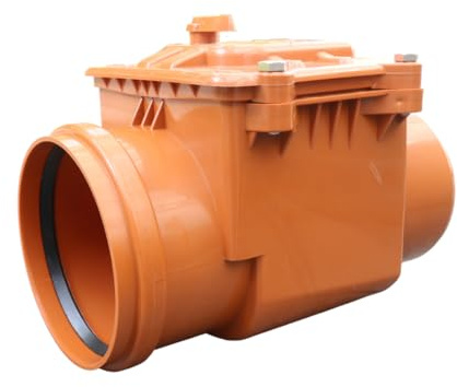 MD technic Rückstauverschluss DN160 mit Rückstauklappe & Notsperre – Rückschlagventil für Abwasser, nagetiersicher, mit Edelstahleinlage, Geruchsstopp – Außenbereich