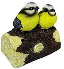 rockible Vogelmodell für den Feengarten - LED-Vogelverzierung für Bonsai und Blumentopf, Gelber Vogel doppelt