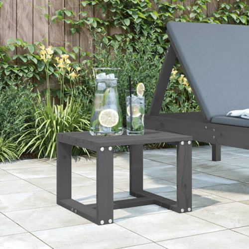 CIADAZ Garten-Beistelltisch Grau 40x38x28,5 cm Massivholz Kiefer, Gartentisch, Terrassentisch, Esstisch Garten, Balkontisch, Gartenesstisch, Gartenmöbel, Partytisch - 825081