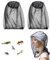2 Stück Schwarze Mückenschutzhaube, Insektenschutz, geeignet für Outdoor, Camping,Moskito Kopfnetz Nylon Moskitonetz Kopfschutz Feinmaschiges Insektennetz,für Reisen Wandern Camping Klettern,Schwarz