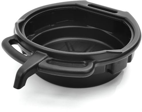 DKIEI 15L Oil Drain Pan With Spout, Black Plastic Oil Change Pan for Car, Garbage, Motorbike