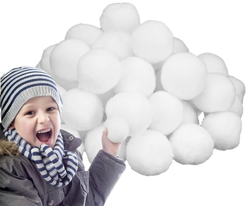 POPOYU 30Pcs Artificial Fake Snowballs 6cm,Christmas Fake Plush Snowball Baubles,Christmas Decorations Realistic Artificial Snowballs for Xmas Tree Crafts,Indoor Outdoor Adults Fight Game