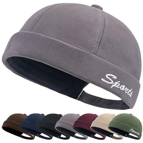 YKDLLF Sommer Docker Cap Cotton Docker Cap Seemannsmütze Hafenmütze Original Dockermütze Herren Sommer Brimless Hat Schnelltrocknend Seemannsmütze