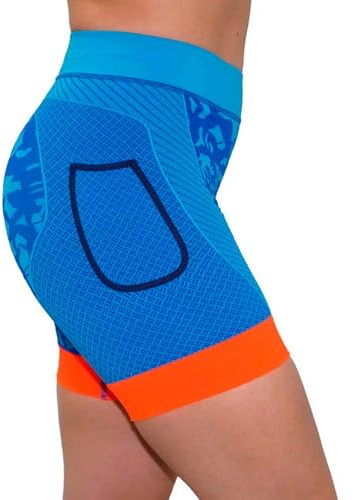 HANKER Malla Corta Mujer Compresiva para Deporte Tejido Sin Costuras Termoregulador y Cintura Tubular. Ideal Running, Trail y Fitness