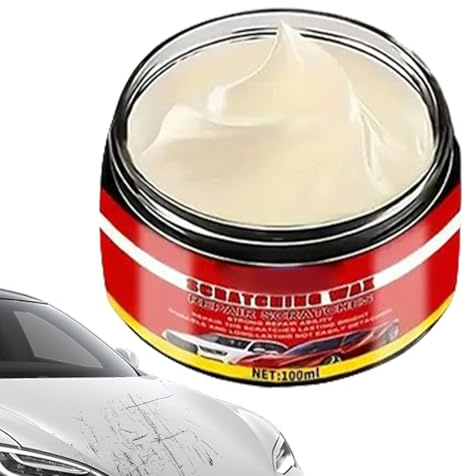 Supprime Rayures Carrosserie, 100ml Cire pour Éraflures Automobile, Nettoyant avec Polissage à l'Éponge pour Peinture Extérieur Intérieur Automobile Caravane