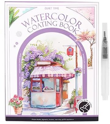 Kit Créatif Anti-stress, Avec Un Plaisir Artistique Bien Rangé, 17,5 X 12,4 Cm, Livre De Peinture À L'aquarelle, Bloc D'aquarelle À 3 Volets, Capacité De Mélange Élevée, Pages De Peinture Guidées,