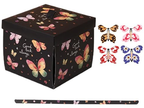 Scatola di compleanno esplosiva – Scatola regalo di San | Farfalla | Nuovo regalo di compleanno, pacchetto decorativo di farfalle esplosive di famiglia per amici per amanti con occasioni