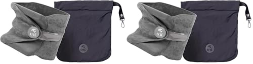 trtl Travel and Airplane Pillow - Real Sleeping Experience on Long Flights - Neck and Shoulder Support - Super-Soft, Lightweight, Easy-to-Carry, and Machine-Washable Flight Pillow - Grey (Pack of 2)