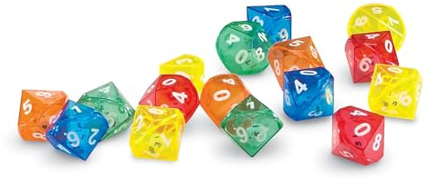 Learning Resources 10-seitige Doppelwürfel, Set mit 72, Rechenwürfel für Wahrscheinlichkeitsrechnung, Statistik & Mathematikspiele im Unterricht & Zuhause