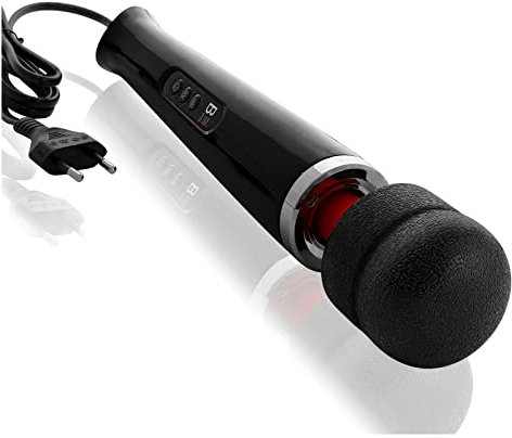 NUOVO – SUCCESSORE dell’originale di BUYANDFEELGOOD” massaggiatore vibratori a bacchetta magica - ORA con pulsante EXTRA SPEED - Vibratori clitoridei in nero