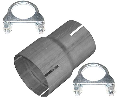 Riduttore per tubi da 55 mm a 65 mm, adattatore di scarico con 2 fascette, connettore riduttore, per impianto di scarico, per ridurre il tubo