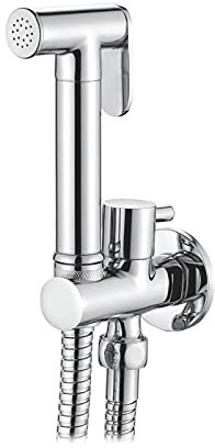 Ibergrif, Douche Toilette Encastré Kit Avec Flexible, Support, Douchette, Chromé, Argent