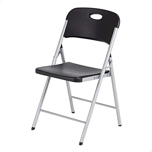 Lifetime 92208 - Svart ultratunn plastfällstol | Evenemangsstolar, hopfällbar kontorsstol, hopfällbar stol design | Robust Lifetime stol | Fällstolar utomhus och inomhus
