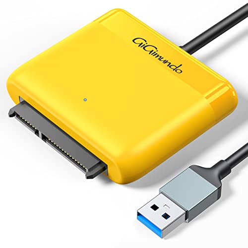 GiGimundo Adattatore convertitore USB 3.0 a SATA da 5 Gbps per SATA HDD/SSD da 2,5 pollici, supporta UASP per PC laptop, compatibile con masterizzatore SATA (GM1-3A)