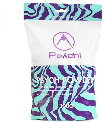 Psychi Psych Powder Climbing Chalk 300g, Pure Magnesium Carbonate Loose Chalk for Bouldering, Rock Climbing & Gym Grip - Chunky