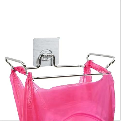 Support de sac poubelle en acier inoxydable pour armoires, portes d'armoires de cuisine, poubelle portable, poubelle de cuisine, peu encombrant, amovible à tout moment, indispensable dans la cuisine