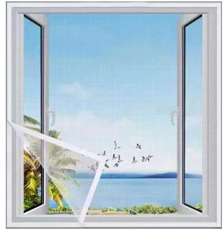 45x85cm,Mosquitera para ventanas (sin taladrar, antimoscas), Mosquitera para ventana, sin agujeros ni tornillos, Pantalla para ventana