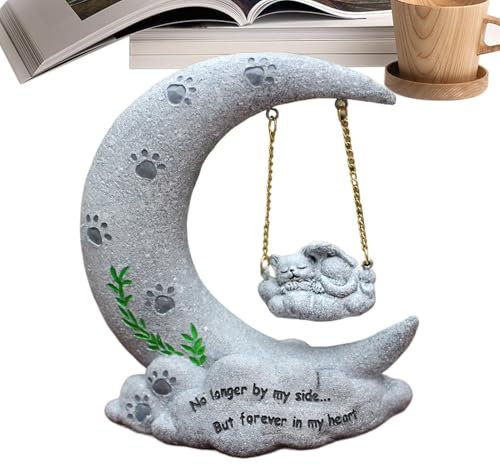 Lainiaoly Statue Commémorative De Chat Ange, Pierre Funéraire pour Animal Domestique pour Patio, Jardin, Commémorative Funéraire