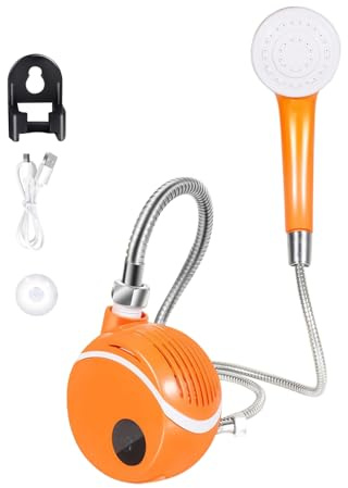 Ducha portátil para Acampar | Ducha de Camping con Pantalla Digital de Temperatura | Bomba de Bolsillo Impermeable para Viajes, Autocaravana, Lavado de Animales y Actividades al Aire Libre