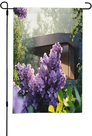 Drapeaux de jardin violets lilas pour l'extérieur, parfaits pour les décorations de cour de Pâques et la décoration printanière extérieure